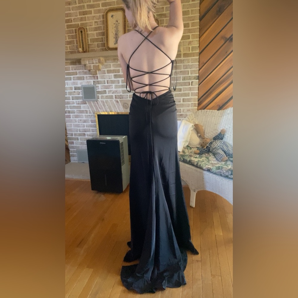 Elegant Black Strappy Back Dress